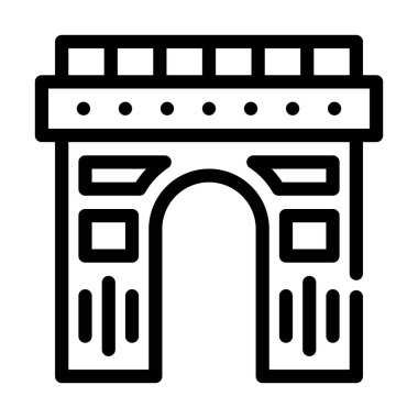 Kemer yapı çizgisi simgesi vektör çizimi siyah