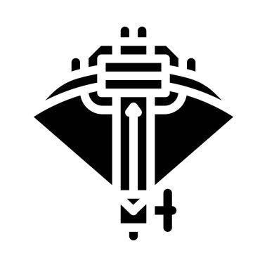 ballista tatar yayı sembol vektör çizimi siyah