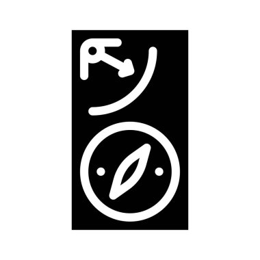 pusula aracı glifin vektör illüstrasyonunu siyah