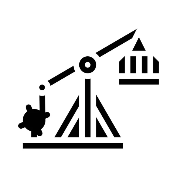 Tollenon旧武器字形图标矢量插图 — 图库矢量图片