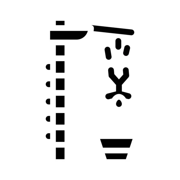 Saut dans l'eau à partir de la hauteur illustration vectorielle icône glyphe — Image vectorielle