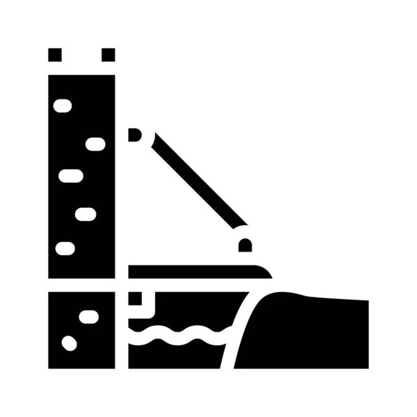 Suspensão ponte glifo ícone vetor ilustração preto — Vetor de Stock