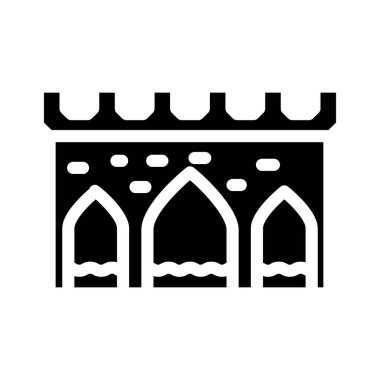 su kemeri antik yapı sembolü vektör illüstrasyonu