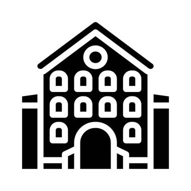 kale ana binası sembol vektör illüstrasyonu