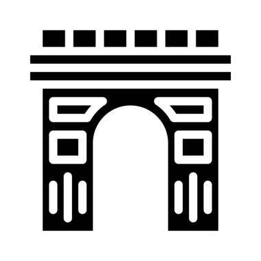 Kemerli yapı sembolü vektör illüstrasyonu siyah