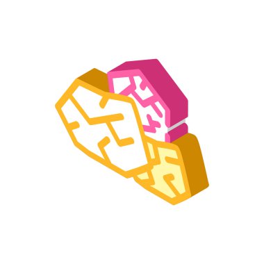 taş atma izometrik ikon vektör illüstrasyon rengi