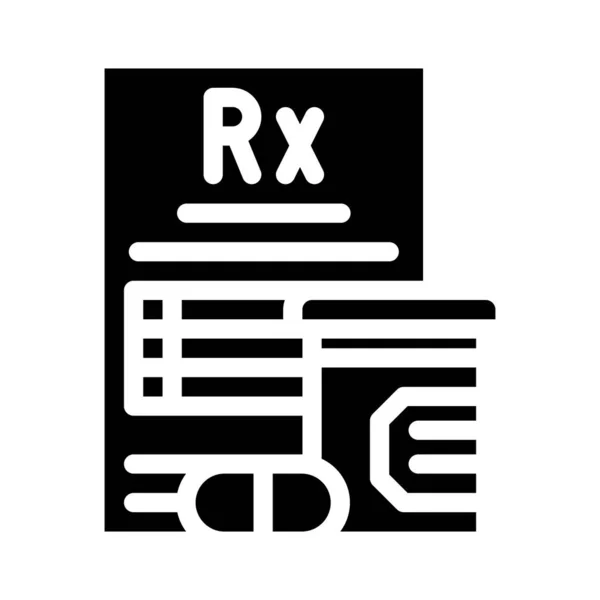 Prescription médicale et pilules illustration vectorielle icône glyphe — Image vectorielle