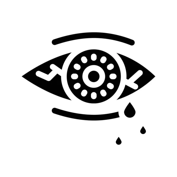 Μάτι σχίσιμο glyph εικονίδιο διάνυσμα απεικόνιση μαύρο — Διανυσματικό Αρχείο