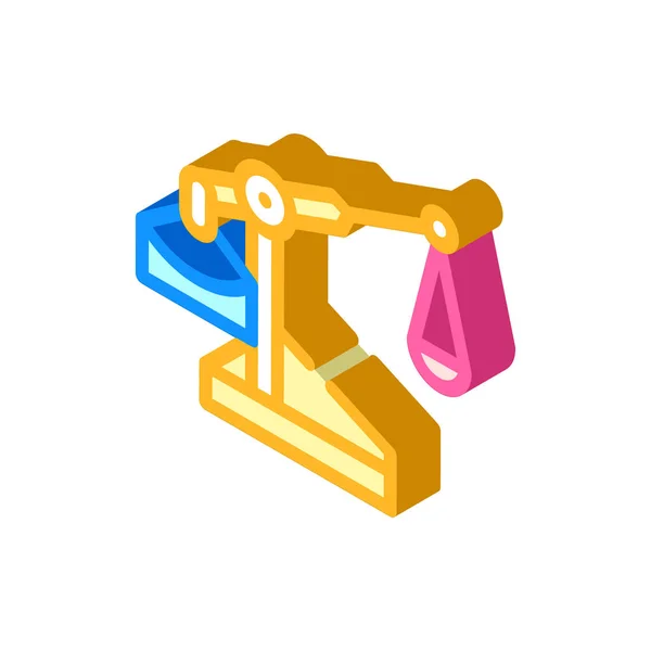 Trebuchet vintage weapon isometric icon vector illustration — 스톡 벡터