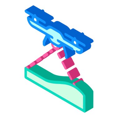 Drone sürünen zemin izometrik ikon vektör çizimi