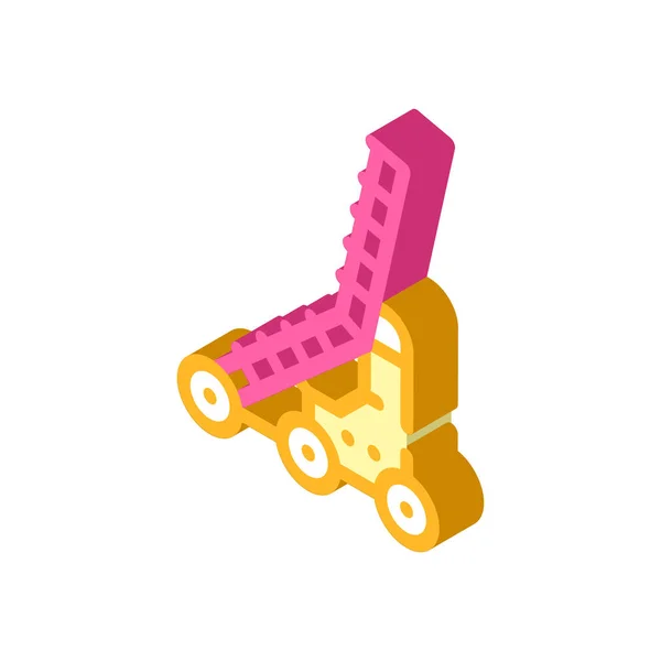 ( 영어 ) siege ladder isometric icon illustration color — 스톡 벡터