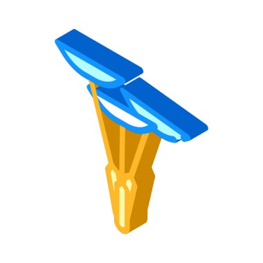 Plakalar dengeleniyor izometrik ikon vektör illüstrasyon rengi