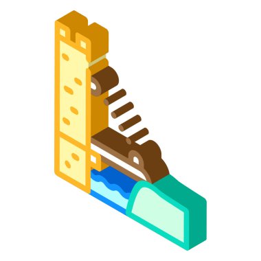 asma köprü izometrik ikon vektör resimleme rengi