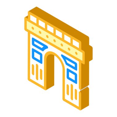 Kemer yapısı izometrik ikon vektör illüstrasyon rengi