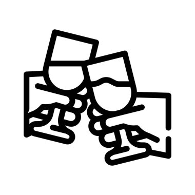 Cink gözlük çizgisi simgesi çizimi düz