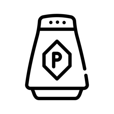 biber baharat çizgisi simgesi vektör illüstrasyonu siyah