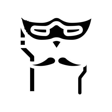 Doğum günü maskesi için yüz maskesi simge vektör illüstrasyonu