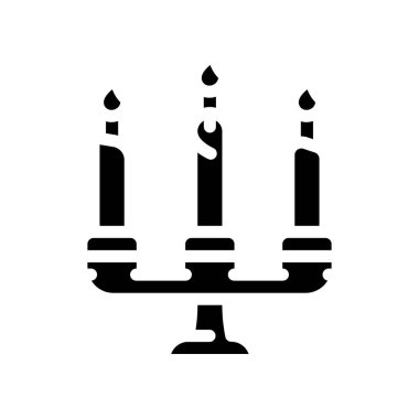 Mum yakma sembolü vektör illüstrasyonunda mum yakma