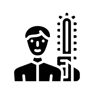 Keresteci işçi sembolü vektör çizimi siyah