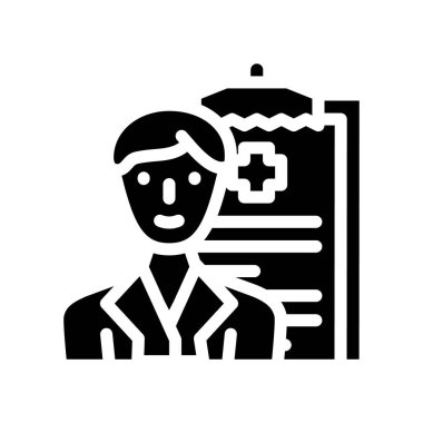 Doktor işçi sembolü vektör illüstrasyonu siyah