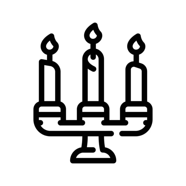 Quema de velas en la línea de velas icono vector ilustración — Vector de stock