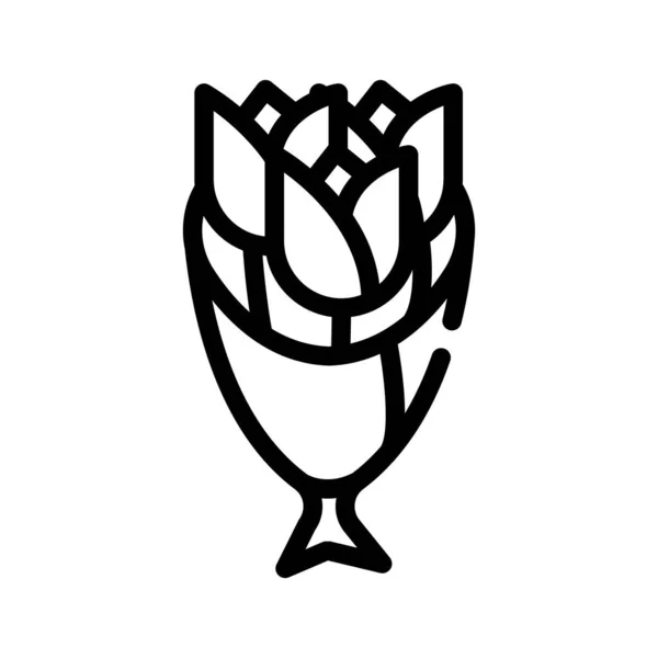 Kwiaty bukiet linii ikona wektor ilustracja płaskie — Wektor stockowy