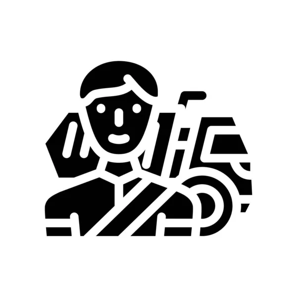 Driver worker glyph icon vector illustration black — Stock Vector