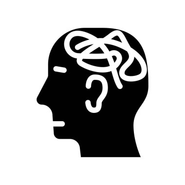kafa kabartma simgesi vektör illüstrasyonunda karışıklık