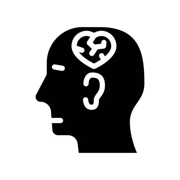 Förhållande psykologi glyf ikon vektor illustration svart — Stock vektor