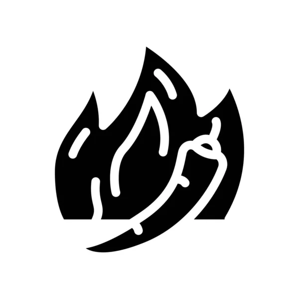 Chili-Glyphen-Symbol-Vektor-Abbildung schwarz — Stockvektor