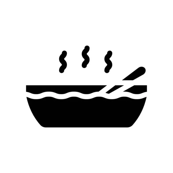 Soupe plat épicé glyphe icône illustration vectorielle — Image vectorielle