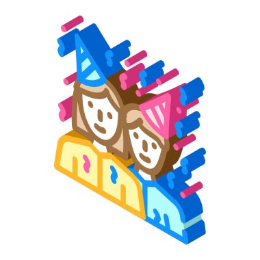 Konukların doğum günü sembolü vektör illüstrasyon rengi