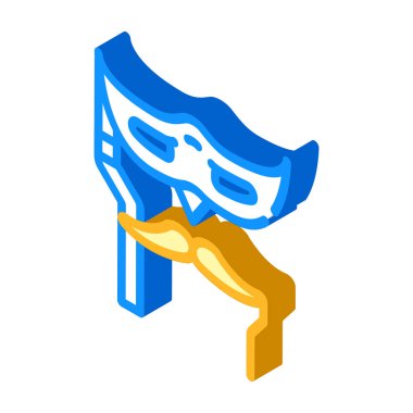 Doğum günü maskesi için yüz maskesi simge vektör illüstrasyonu