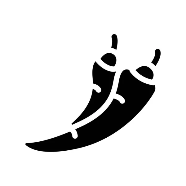 Chili- und Jalapeño-Chilischoten Glyphensymbol-Vektorillustration — Stockvektor
