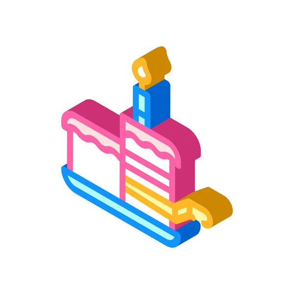 Pastel cumpleaños postre glifo icono vector ilustración — Vector de stock