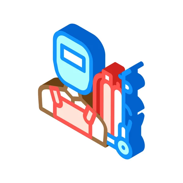 Trabalhador soldador glifo ícone vetor ilustração cor — Vetor de Stock