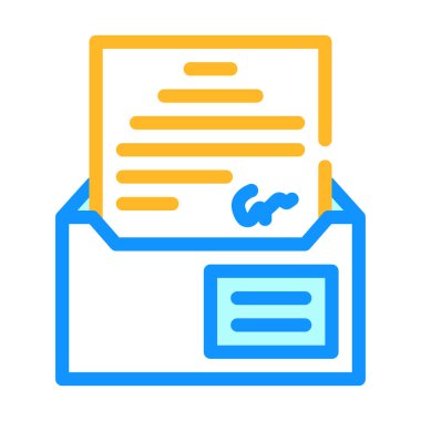 İleti rengi vektör illüstrasyonlu zarf