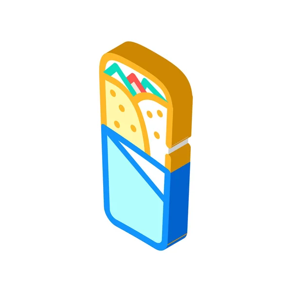 Shawarma, Burrito oder Chimichanga Icon Vector Illustration — Stockvektor