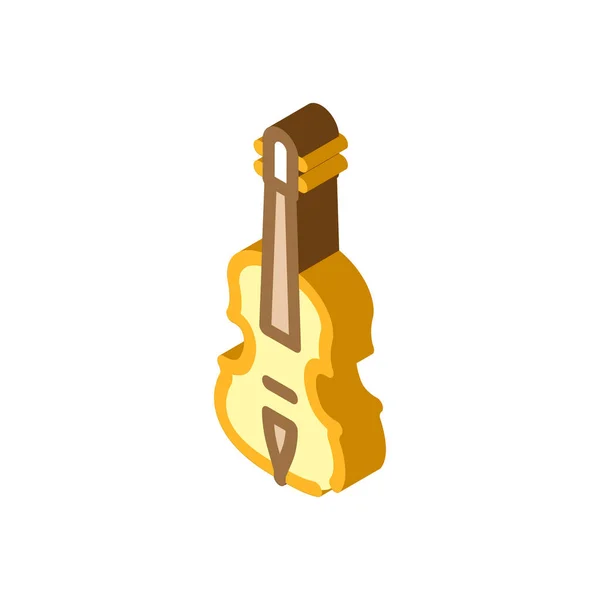 Violino acústico glifo ícone vetor ilustração cor — Vetor de Stock