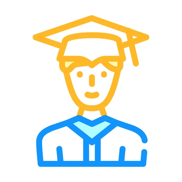 Student graduate color icon vector illustration color — 图库矢量图片