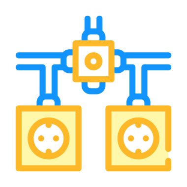 elektrik soketi renk ikonu çizimi kurulumu