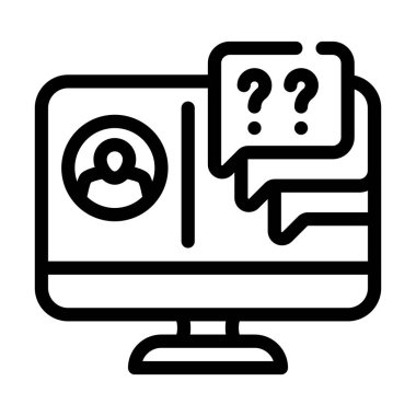 Öğrenci satırı vektör illüstrasyonu ile çevrimiçi iletişim öğretmeni