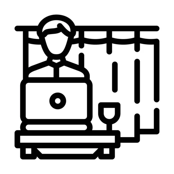 Working at home line icon vector illustration — 图库矢量图片