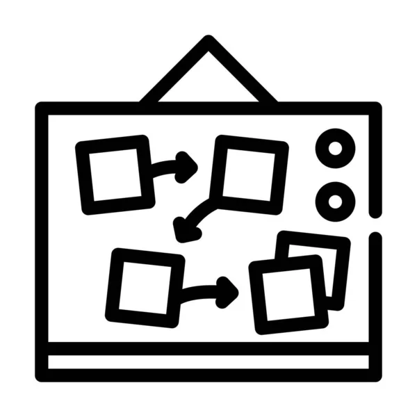 Schreibtisch mit Planungs- und Task Line Icon Vektor Illustration — Stockvektor