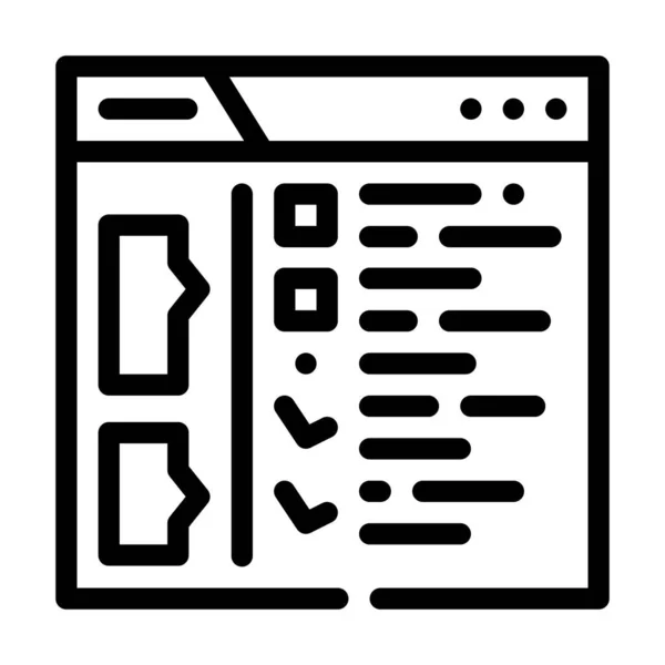 Checklist tareas línea icono vector ilustración negro — Vector de stock