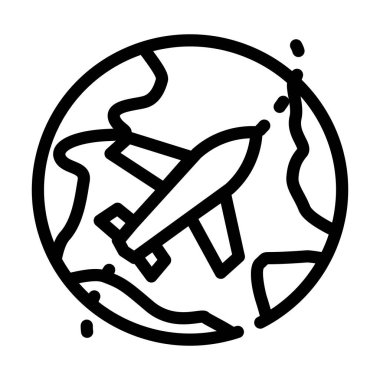 kelime seyahat çizgisi simgesi vektör çizimi siyah