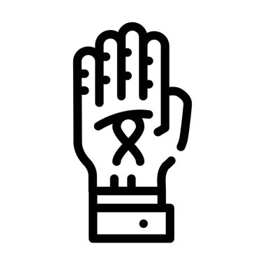 Hasta HIV, hastalık çizgisi ikon vektör illüstrasyonuna yardımcı oluyor