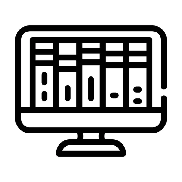 Online bibliotheek lijn pictogram vector illustratie zwart — Stockvector