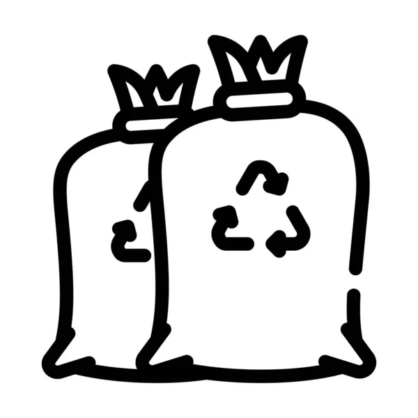 Garbage bags line icon vector illustration black — 图库矢量图片