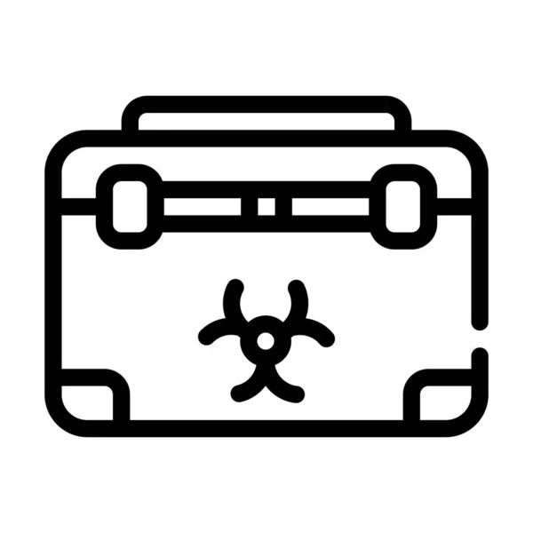 Boîte d'élimination pour biomatériaux, aiguilles et seringues illustration vectorielle d'icône de ligne — Image vectorielle